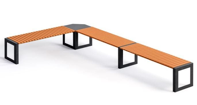 Ławka łukowa Opałek I potrójny "L" stal nierdzewna