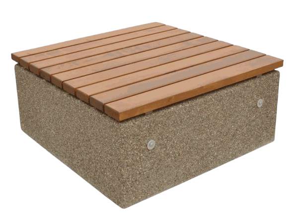 Ławka betonowa Betonita 168 bez oparcia, kwadratowa