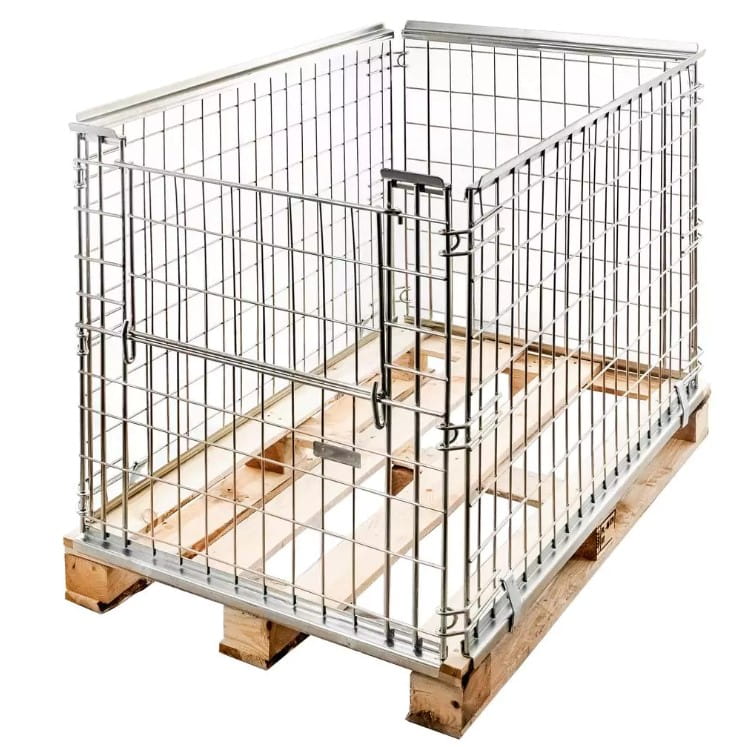 Gitterbox Kosz nadstawka na paletę Mega-M 80×120 cm z uchylna klapą na krótszym boku