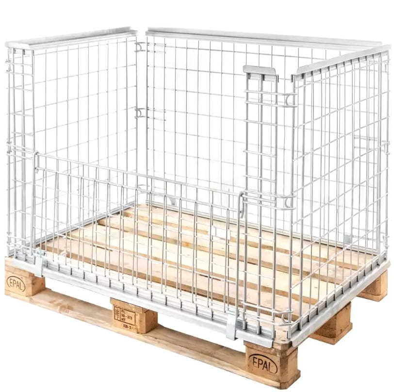 Gitterbox Kosz nadstawka na paletę Mega-M 120×80 cm otwierany obustronnie