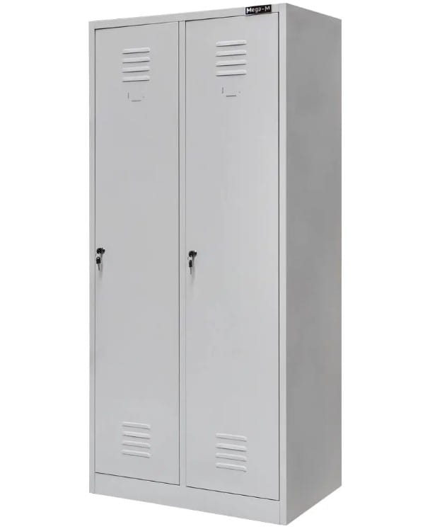Szafka BHP ubraniowa Mega-M pracownicza 2-drzwiowa z przegrodami S-80 cm szara