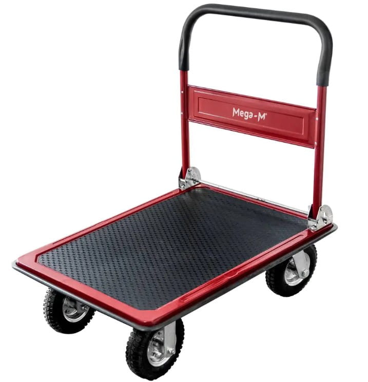 Wózek platformowy magazynowy Mega-M udźwig 450 kg koła pneumatyczne