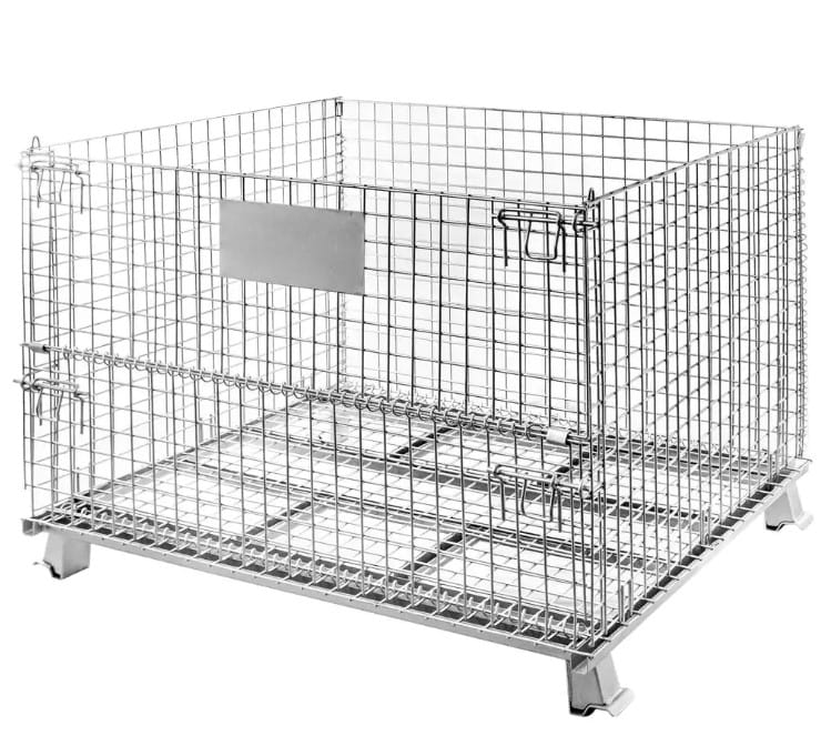 Pojemnik koszowy z uchwytami gitterbox składany 120x100x91 cm skrzyniopaleta siatkowa