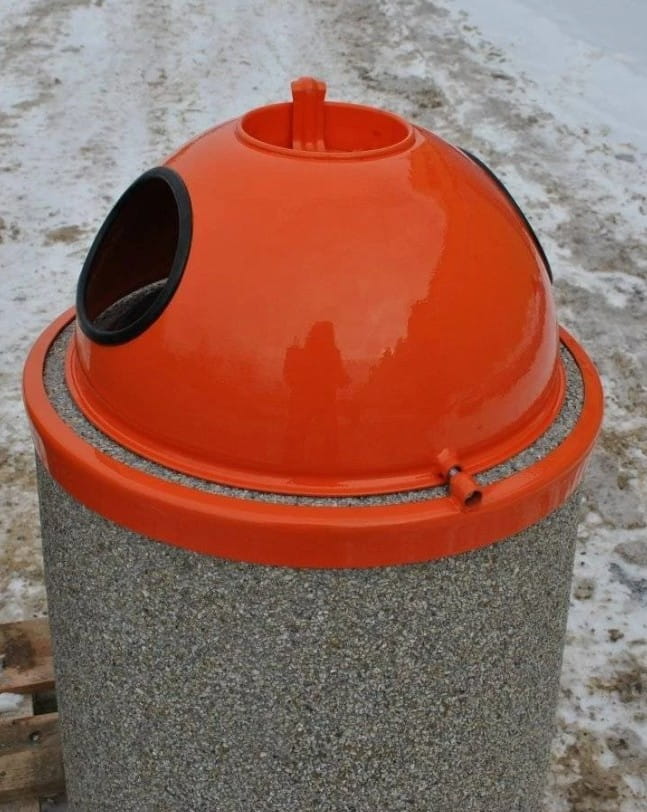 Kosz okrągły 40L Betonita z kopułą 113
