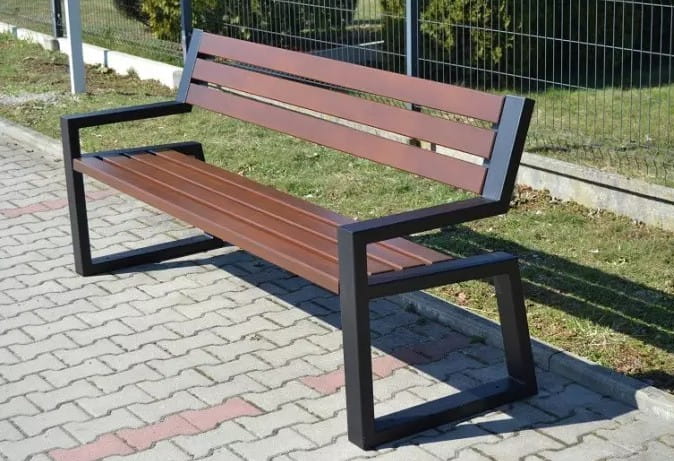 Ławka stalowa z oparciem Irys