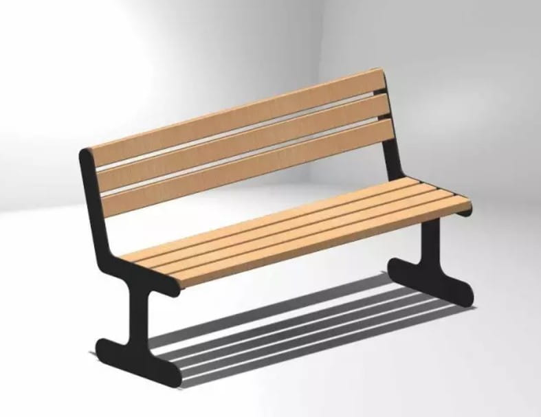 Ławka parkowa z oparciem Chryzantema