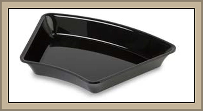 Pojemnik  45°,  26,5x5 cm, narożnik,  czarny,  z plexi,  system Amfiteatr 1, Dupont