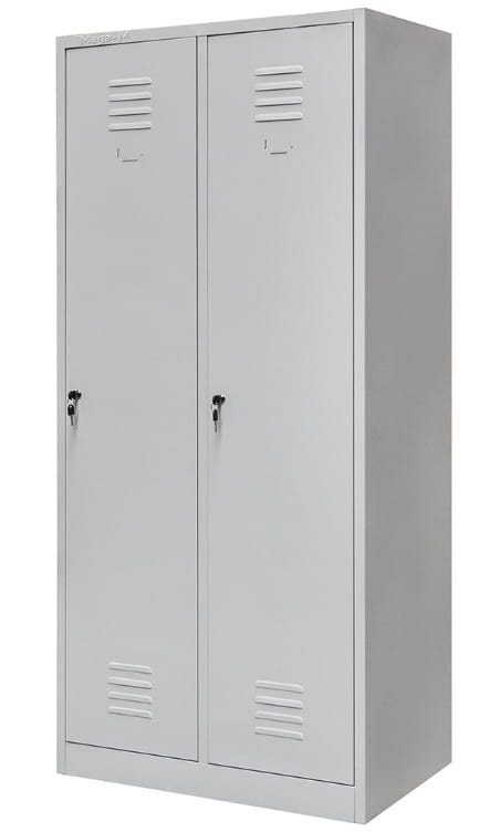 Szafka BHP ubraniowa Mega-M pracownicza 2-drzwiowa z przegrodami S-60 cm szara 