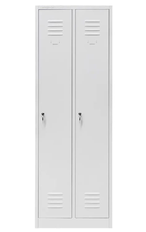 Szafka BHP ubraniowa Mega-M pracownicza 2-drzwiowa S-60 cm szara