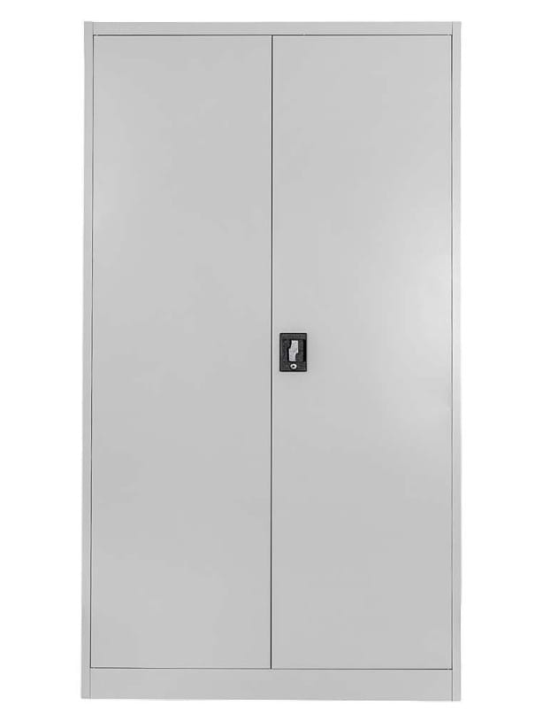 Szafa biurowa metalowa na dokumenty Mega-M pełne drzwi S-100 cm G-40 cm H-185 cm szara