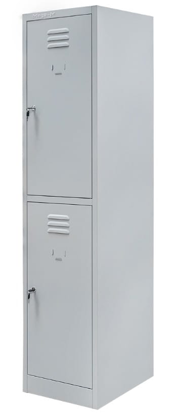 Szafka skrytkowa BHP Mega-M 2 skrytki 40x50x180 cm szara