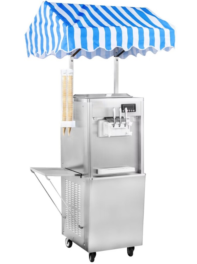 Maszyna do lodów włoskich RQMG22 | 2 smaki +mix | automat do lodów | nocne chłodzenie | pompa napowietrzająca | 2x7 l