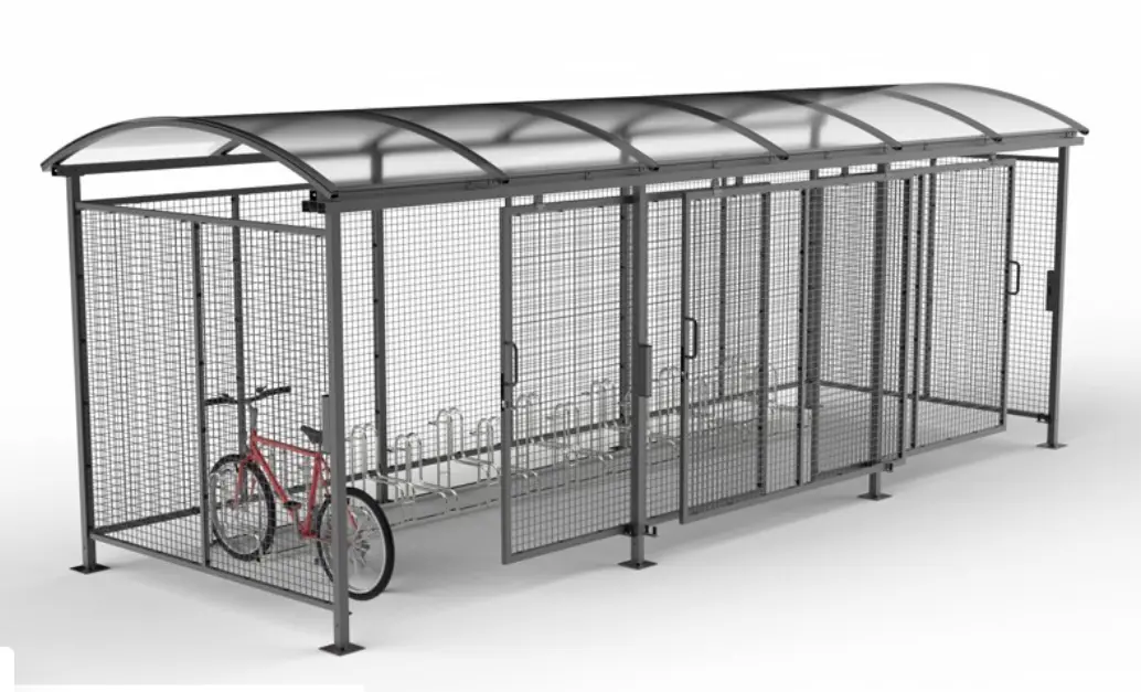 Wiata rowerowa "Zorza" zamykana, na 15 rowerów, 630 cm 