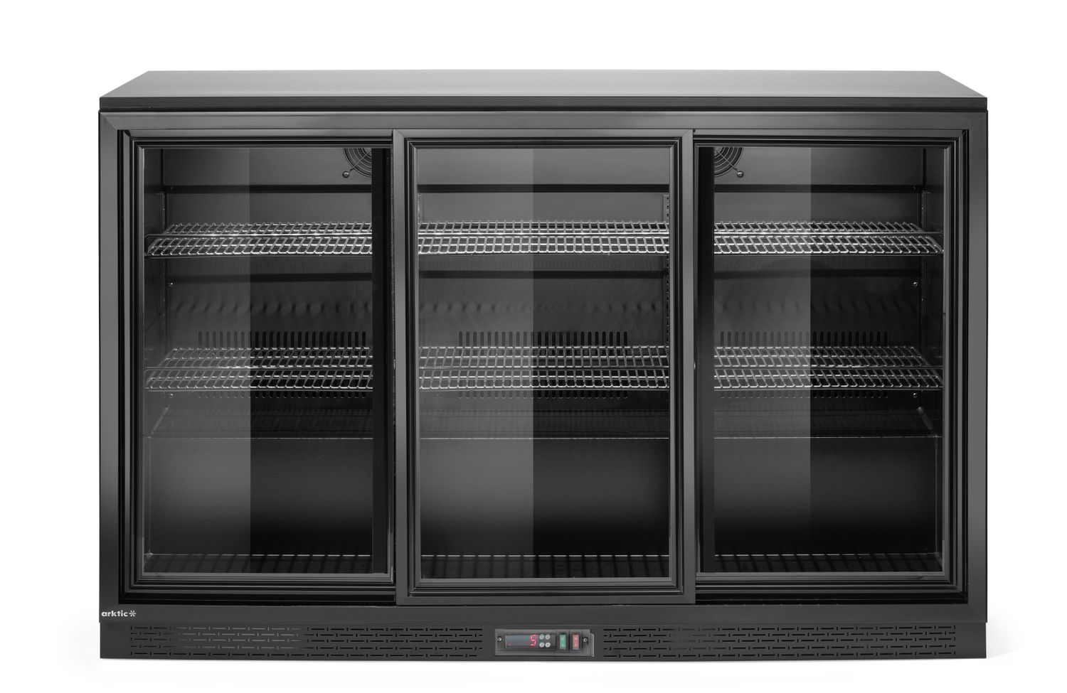 Lodówka barowa z potrójnymi drzwiami suwanymi, Arktic, 254L, czarny, 230V/160W, 520x1350x(H)870mm