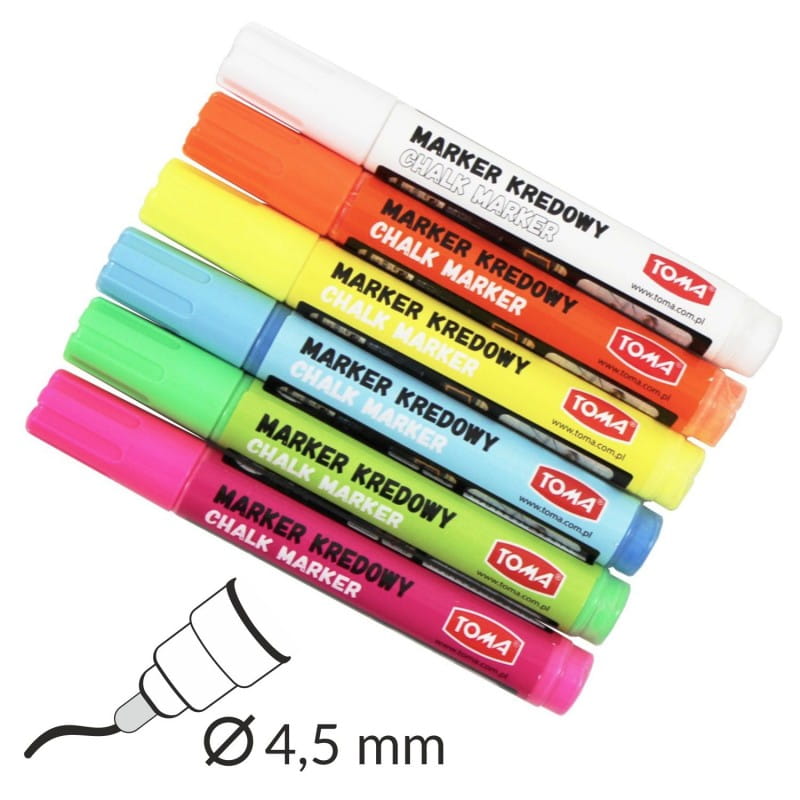 Mazaki kredowe TOMA TO - 292, marker, końcówka okrągła 4,5 mm