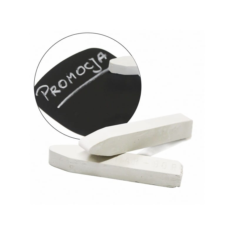 Kreda biała, 6 sztuk, mało pyląca 