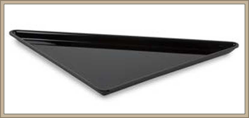 Pojemnik trójkątny 38x38x53 cm, ekspozycyjny, gastronomiczny, głębokość 20 mm; czarny/biały/bordowy, Dupont, Plexiline