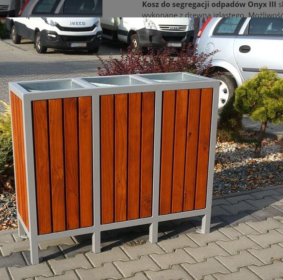 Kosz do segregacji odpadów ONYX III ,stal ocynkowana malowana  