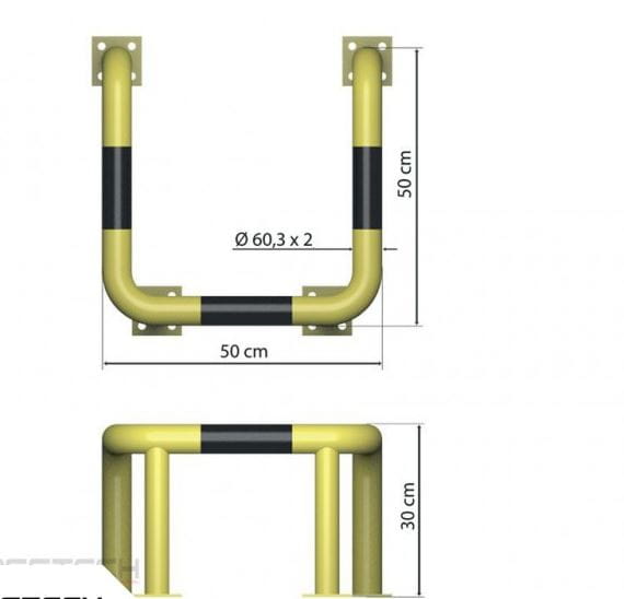 Odbojnica przemysłowa UR-4, stal ocynkowana