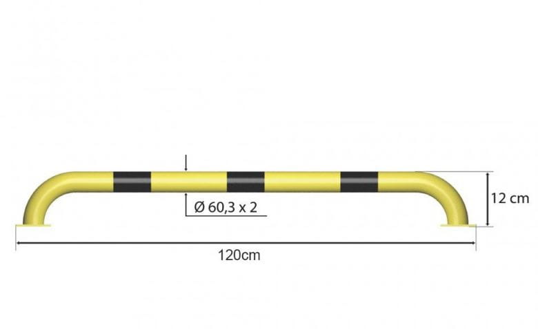 Odbojnica przemysłowa,liniowa, stal ocynkowana malowana + naklejki      