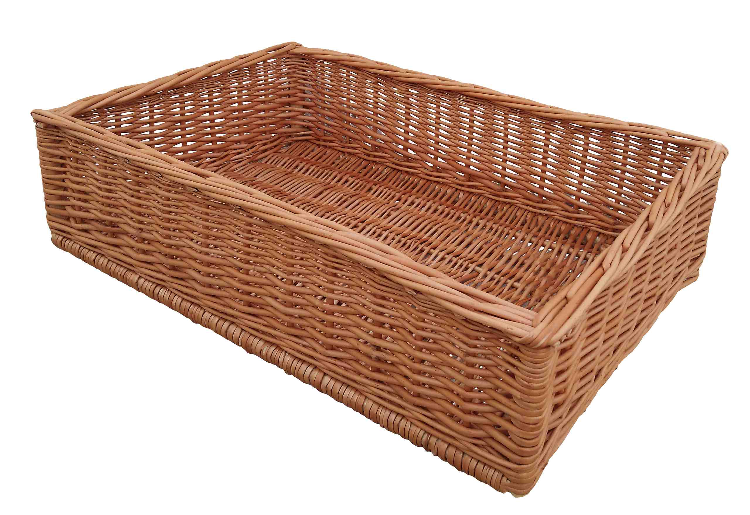 Kosz wiklinowy 60x40 cm, wysokość 16 cm, pojemnik, skrzynka na owoce, warzywa, pieczywo