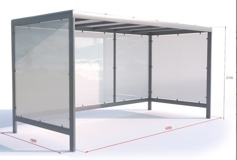 Wiata rowerowa "Bryza III" zabudowana, na 10 rowerów, 420 cm , ocynkowana ogniowo   