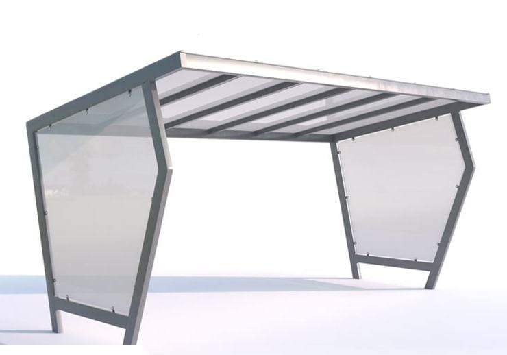 Wiata rowerowa Aurora I na 10 rowerów, 420 cm, stal nierdzewna szlifowana