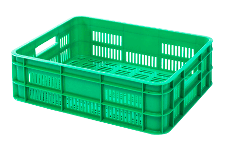 Skrzynka na owoce i warzywa 40x30x12,5, atest do kontaktu z żywnością, zielona