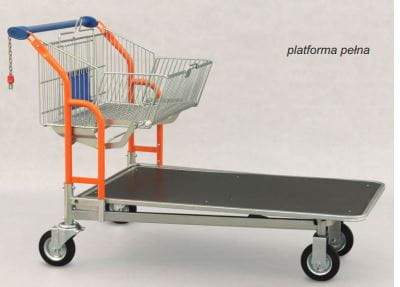 Wózek transportowy Vario 120 S, z koszem rozkładanym, z platformą pełną