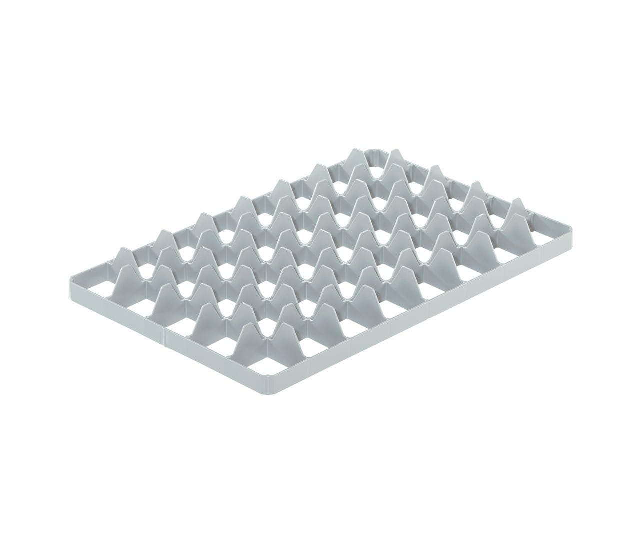 Wkład z przegrodami dolny do skrzynek basicline 554x354x58 mm, 40 przegród, szary  