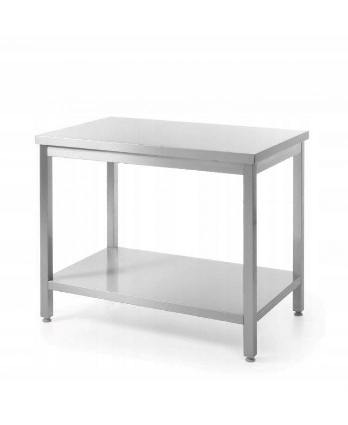Stół roboczy centralny, z półką, stal nierdzewna, 1800 x 600 x 850 mm, skręcany           