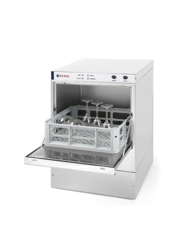 Zmywarka do szkła 40 x 40 z dozownikiem detergentu i pompą spustową, sterowanie elektromechaniczne