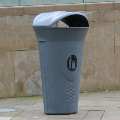 Kosz na śmieci Luna z pokrywą i pierścieniem podtrzymującym worki 
