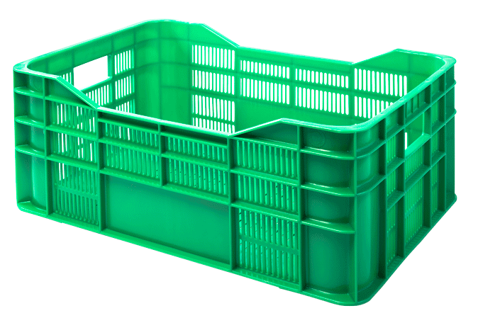 Skrzynka na owoce i warzywa 60x40x24 cm,atest do kontaktu z żywnością, zielona