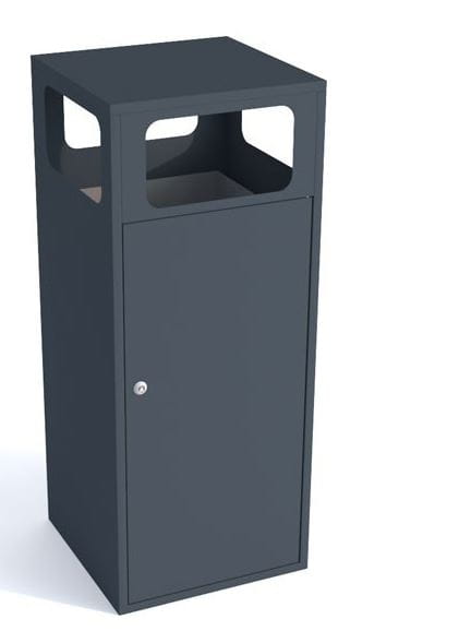 Kosz do segregacji odpadów Etna I 120 l, 4 wrzutówki, stal ocynkowana malowana    
