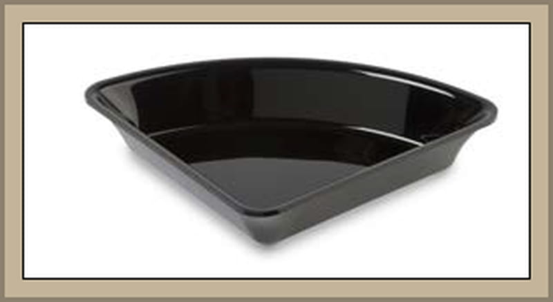 Pojemnik 90°,  26,5x26,5 cm, ćwiartka koła, czarny, z plexi, Amfiteatr 1, Dupont, Plexiline