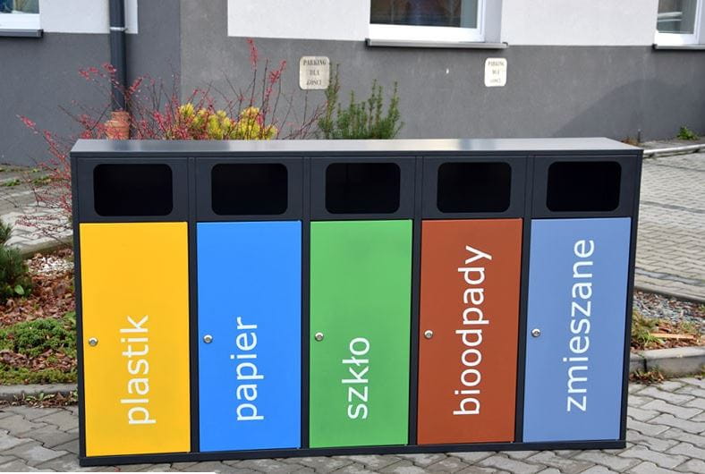 Kosz do segregacji odpadów Etna V 80 l, stal ocynkowana malowana    