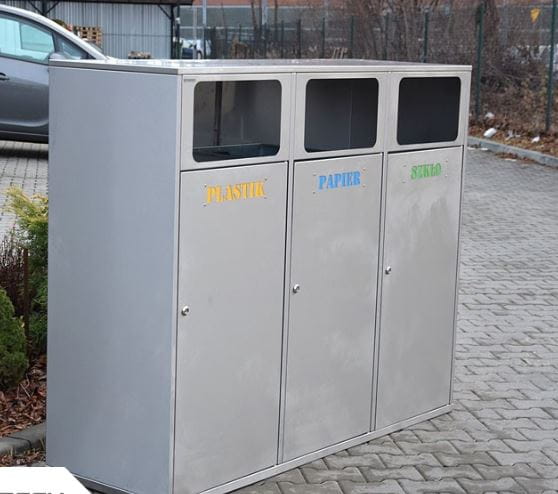 Kosz do segregacji odpadów Etna III 240 l, stal ocynkowana malowana