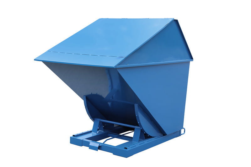 Kontener samowyładowczy TIPPO 2200, zabudowany, z drzwiczkami, 2073x1330x1845 mm, ładowność 2000 kg