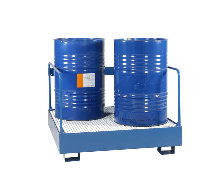 Wanna wychwytowa metalowa z poręczą na 4 beczki stojące