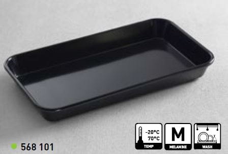 Pojemnik na mięso 35x25cm, h=4 cm, czarna melamina