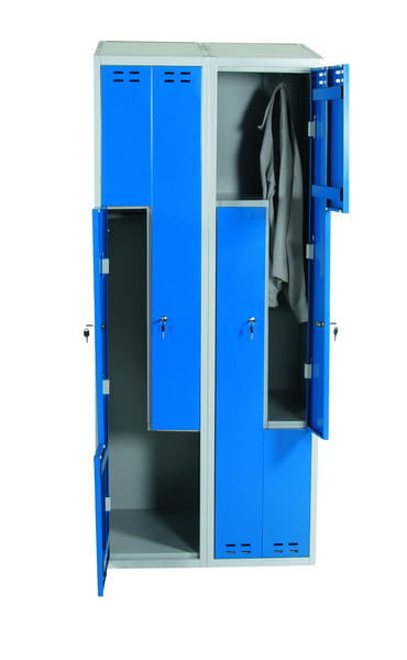 Szafa metalowa ubraniowa niebiesko - szara, 4 d/Z