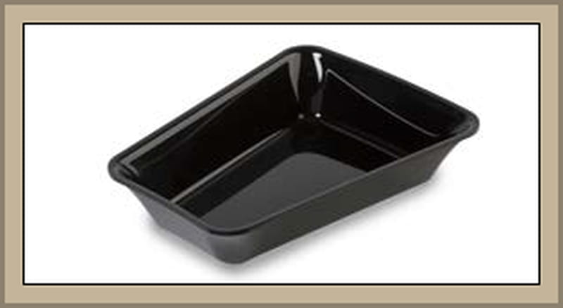 Pojemnik, narożnik 15°.  26,5x5 cm, czarna plexi, Amfiteatr 1, Dupont, Plexiline