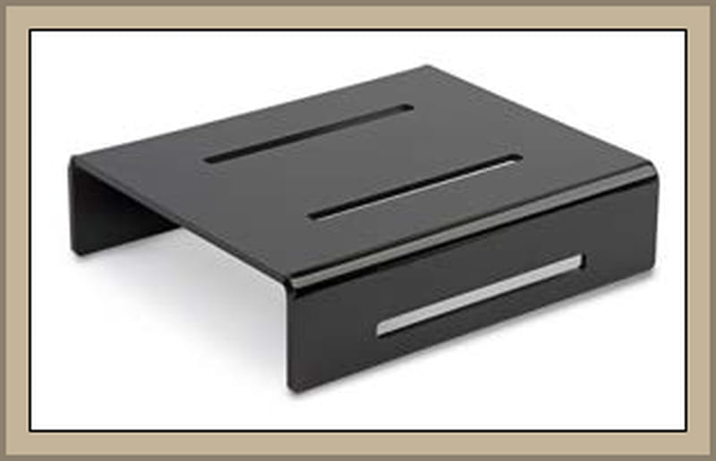 Kaskada (schodek, stopień) 1-poziomowa, 260x220x65 do prezentacji w ladzie , czarna plexi